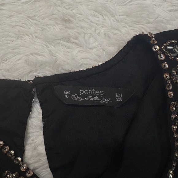Miss Selfridge's embellished crop top black & gold - Picture 3 of 4